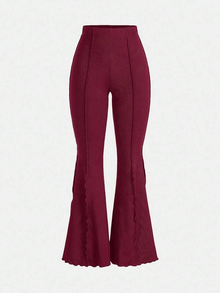 High Waist Wavy Flare Pant