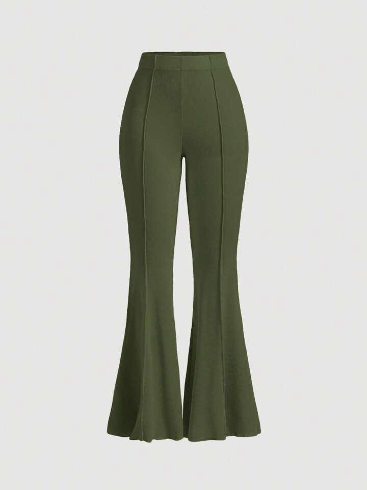 High Waist Wavy Flare Pant