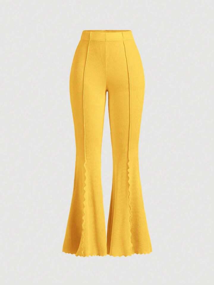 High Waist Wavy Flare Pant