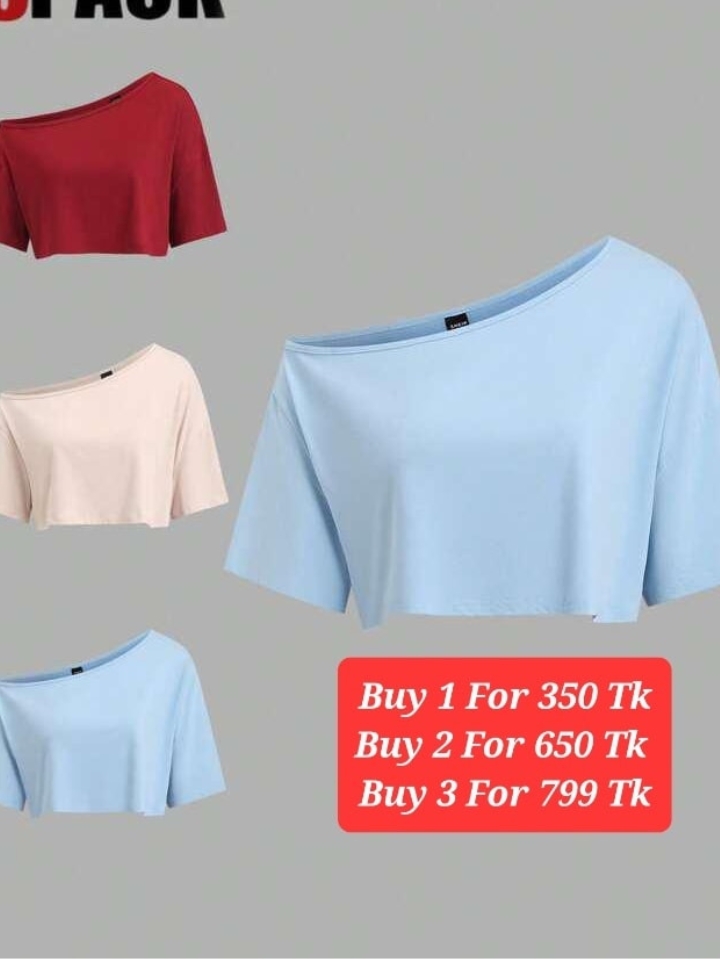 One Drop Off Shoulder Crop Top