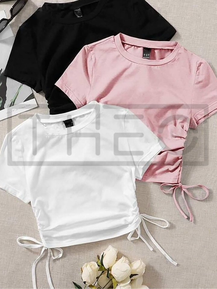 Both Side Ruched T Shirt