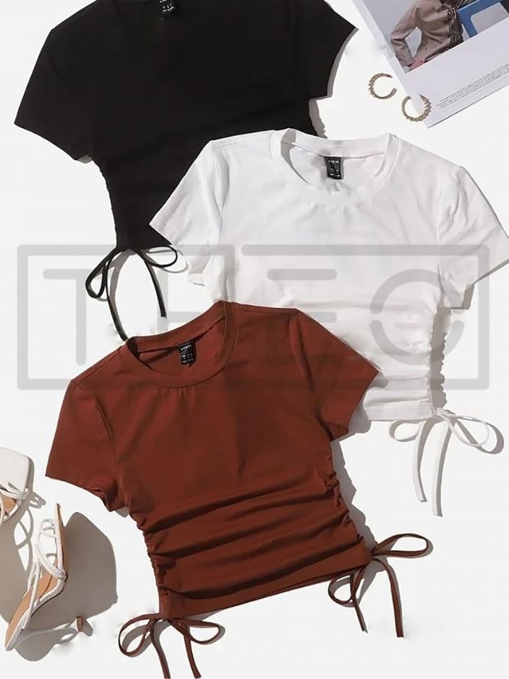 Both Side Ruched T Shirt