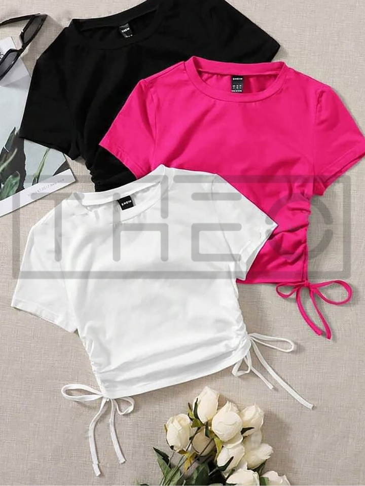 Both Side Ruched T Shirt