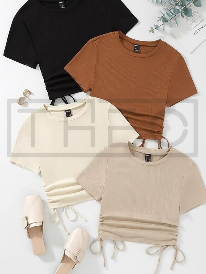 Both Side Ruched T Shirt