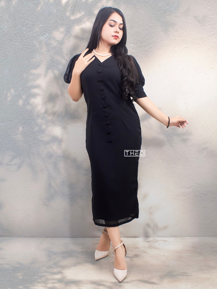 Short Puffy Sleeve Bodycon
