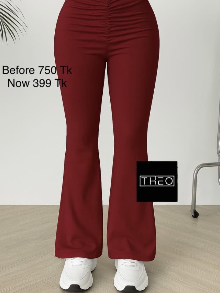 High Waist Ruched Flare Pant