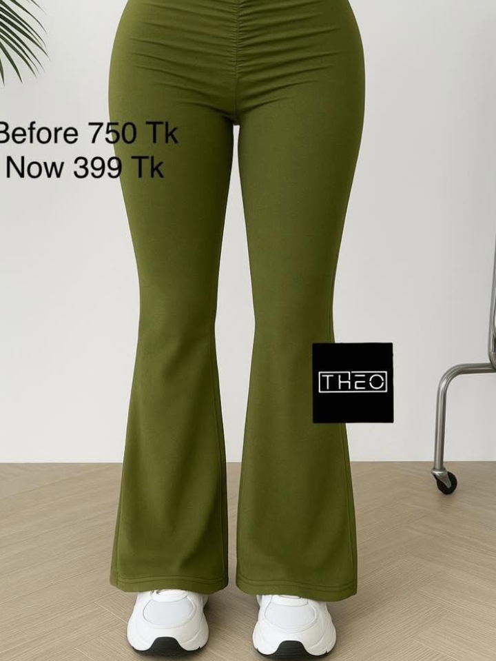 High Waist Ruched Flare Pant