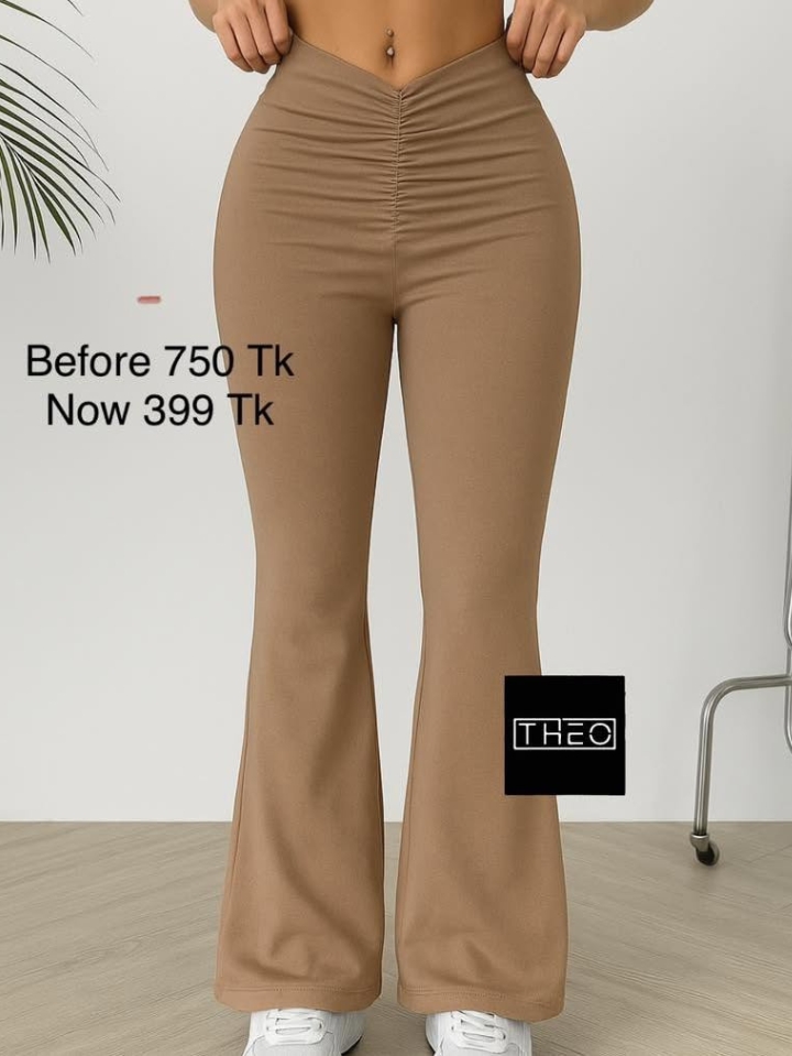 High Waist Ruched Flare Pant