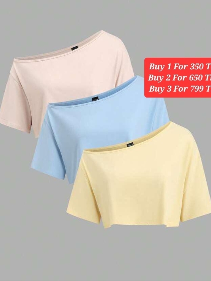 One Drop Off Shoulder Crop Top