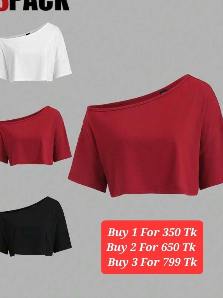 One Drop Off Shoulder Crop Top